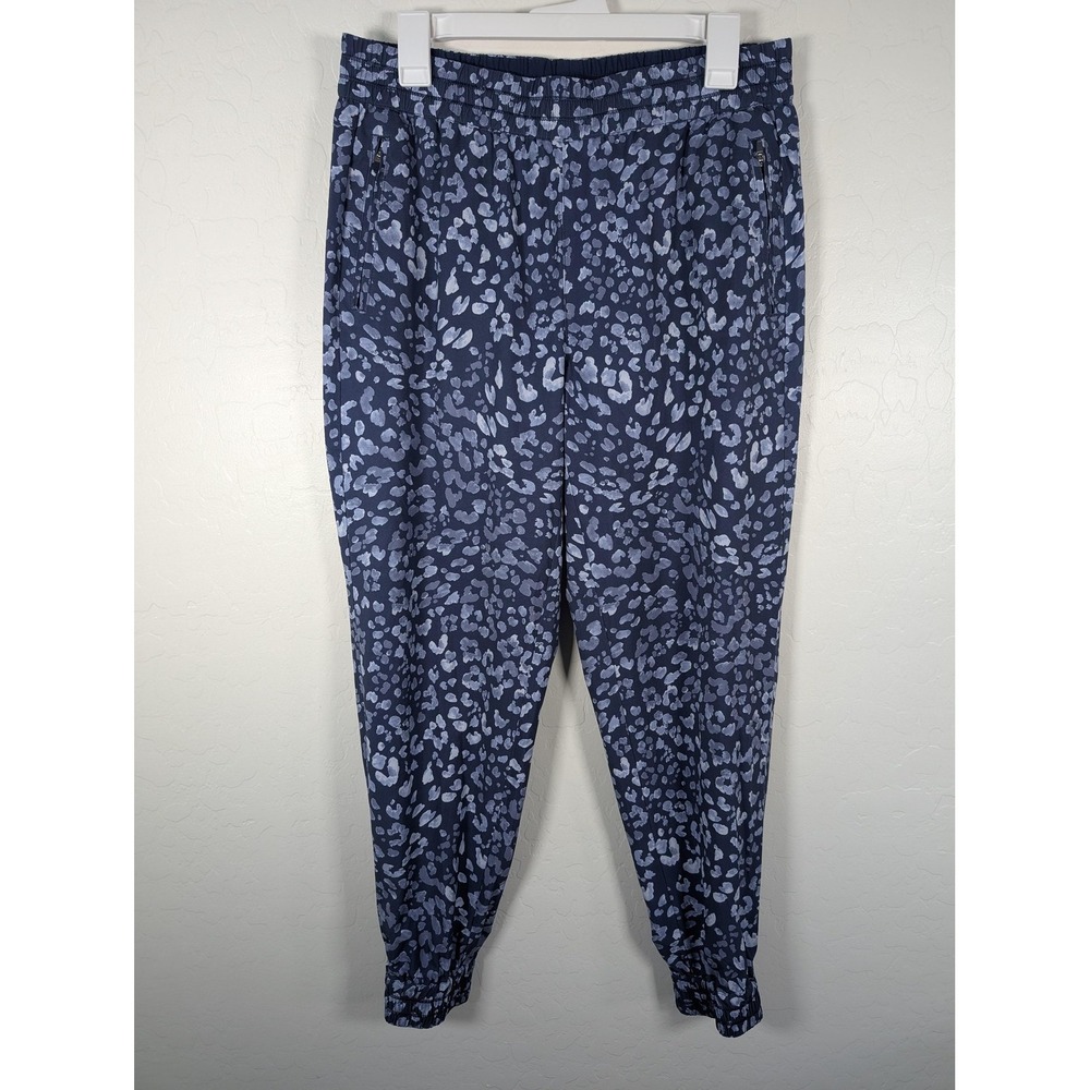 Tommy Bahama Pants Womens Small Blue IslandZone Jogger Zip Pockets Leopard Print